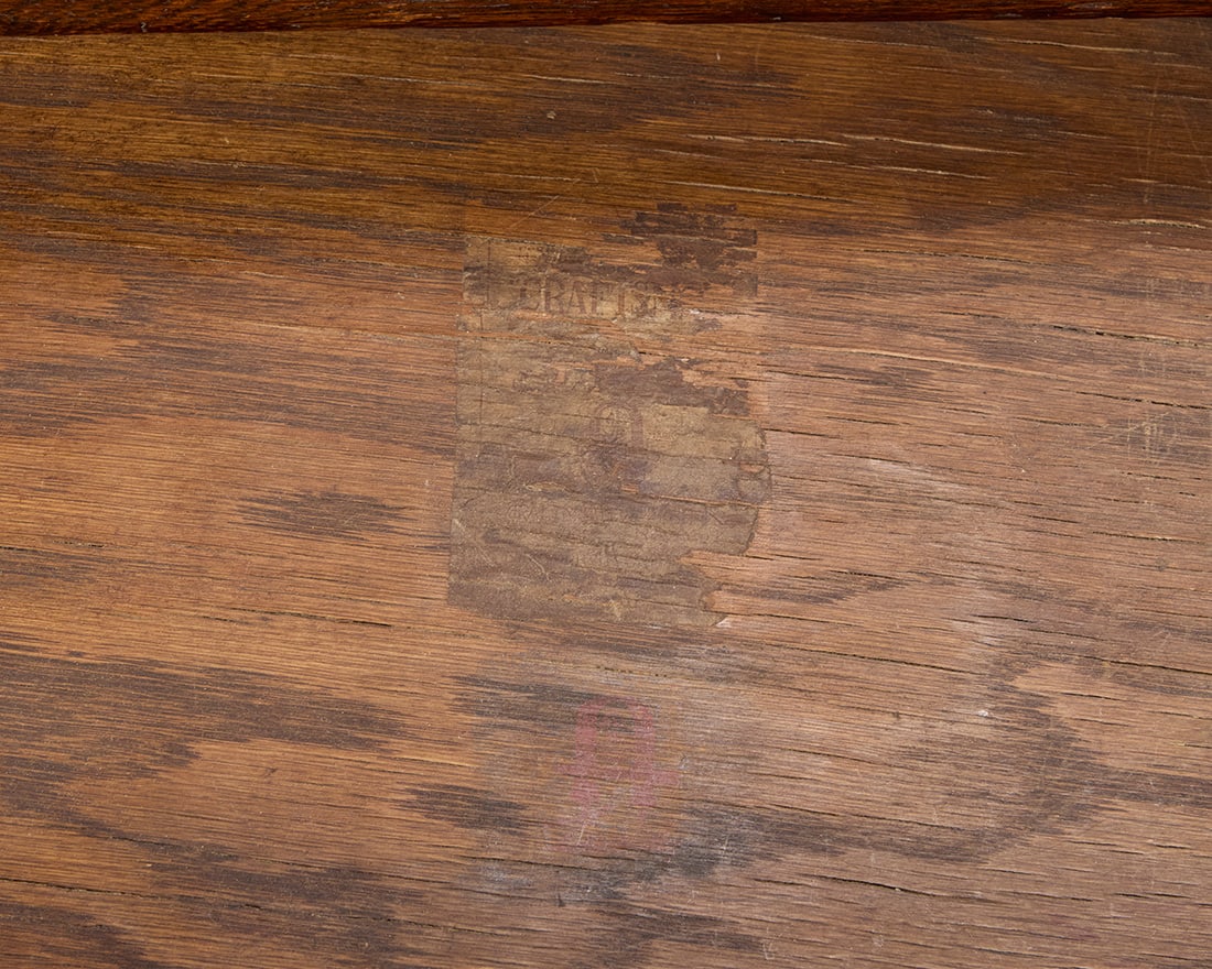 A Gustav Stickley oak library table - 5