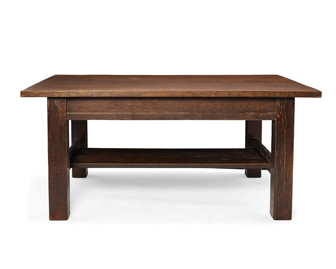 A Gustav Stickley oak library table - 6