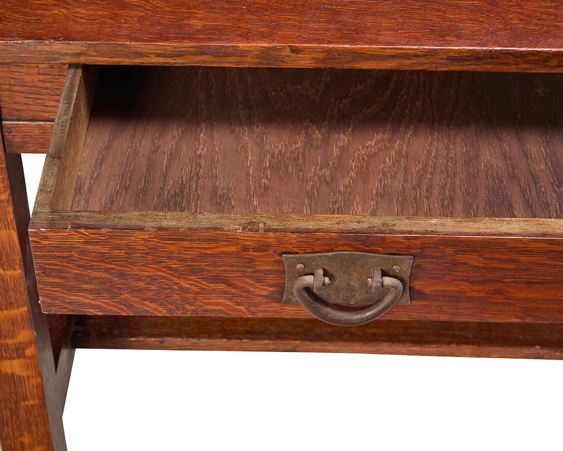 A Gustav Stickley oak library table, no. 652 - 7
