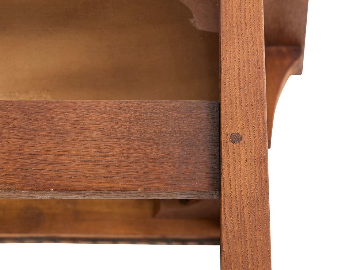 A set of ten Gustav Stickley oak dining chairs, nos. 350 & 366 - 11