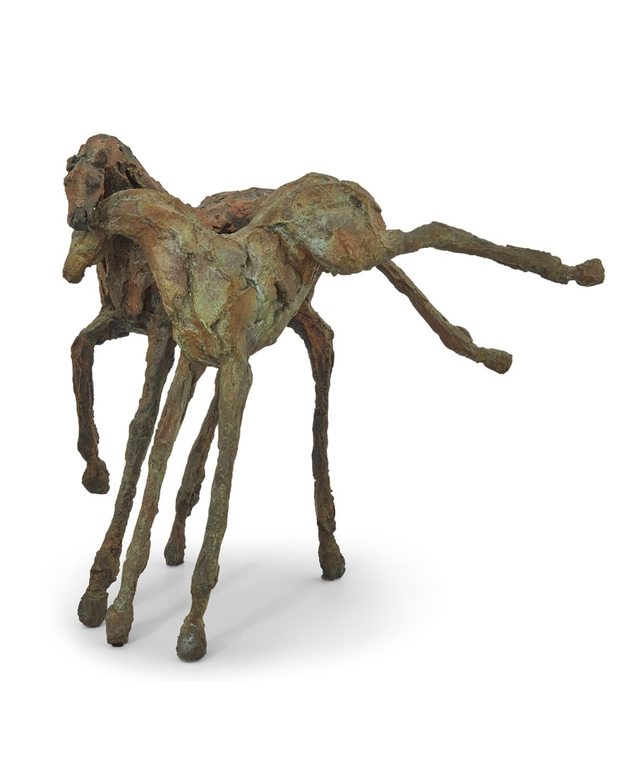 Siri Hollander (b. 1959, American), "Cosquilla": Siri Hollander (b. 1959, American) "Cosquilla" Patinated bronze Edition: 1/25 Signed, numbered, and titled in the casting: SIRI; with indistinct foundry impression 17.5" H x 19.25" W x 14.75" D