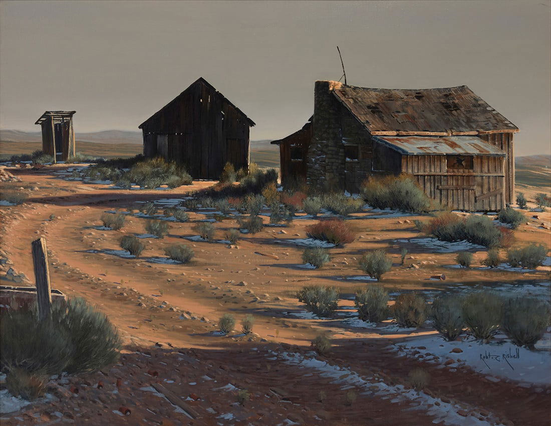 Robert Clifford Rishell (1917-1976), "Cold Shadows": Robert Clifford Rishell(1917-1976)"Cold Shadows"Oil on canvasSigned lower right: Robt. C. Rishell; titled by repute28" H x 36" W Provenance:Sold: Bonhams & Butterfields, San Francisco, CA,