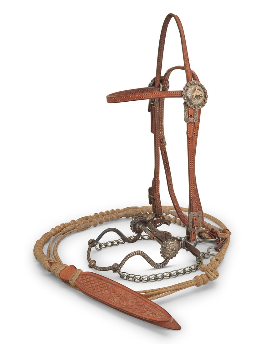 An E.G. Field and California Classics leather and sterling silver headstall bridle & reins (1 of 5)