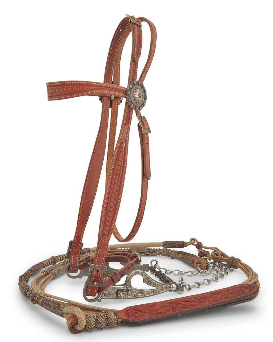 A California Classics tooled leather and sterling silver headstall bridle & reins (1 of 5)