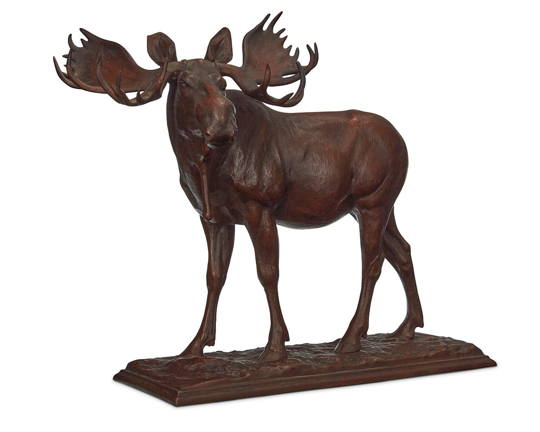 Louis Paul Jonas (1894-1971, American), Moose: Louis Paul Jonas (1894-1971, American) Moose Patinated bronze Signed in the casting: LOUIS JONAS Sc 11.25" H x 13.5" W x 6" D