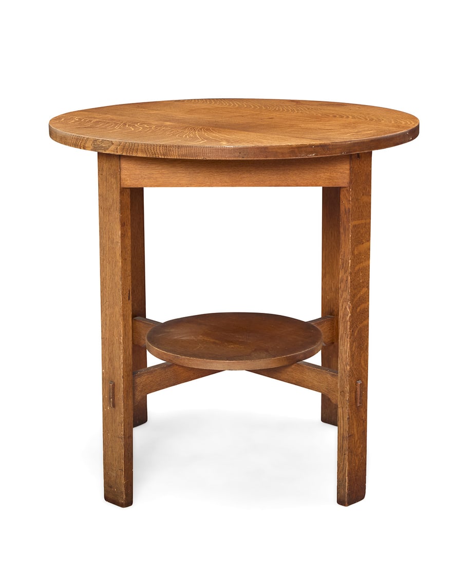 A Stickley Brothers oak lamp table, no. 2508 (1 of 5)