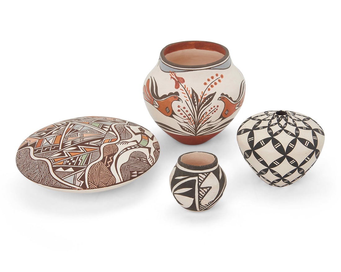 Four diminutive Acoma Pueblo pottery jars (1 of 13)