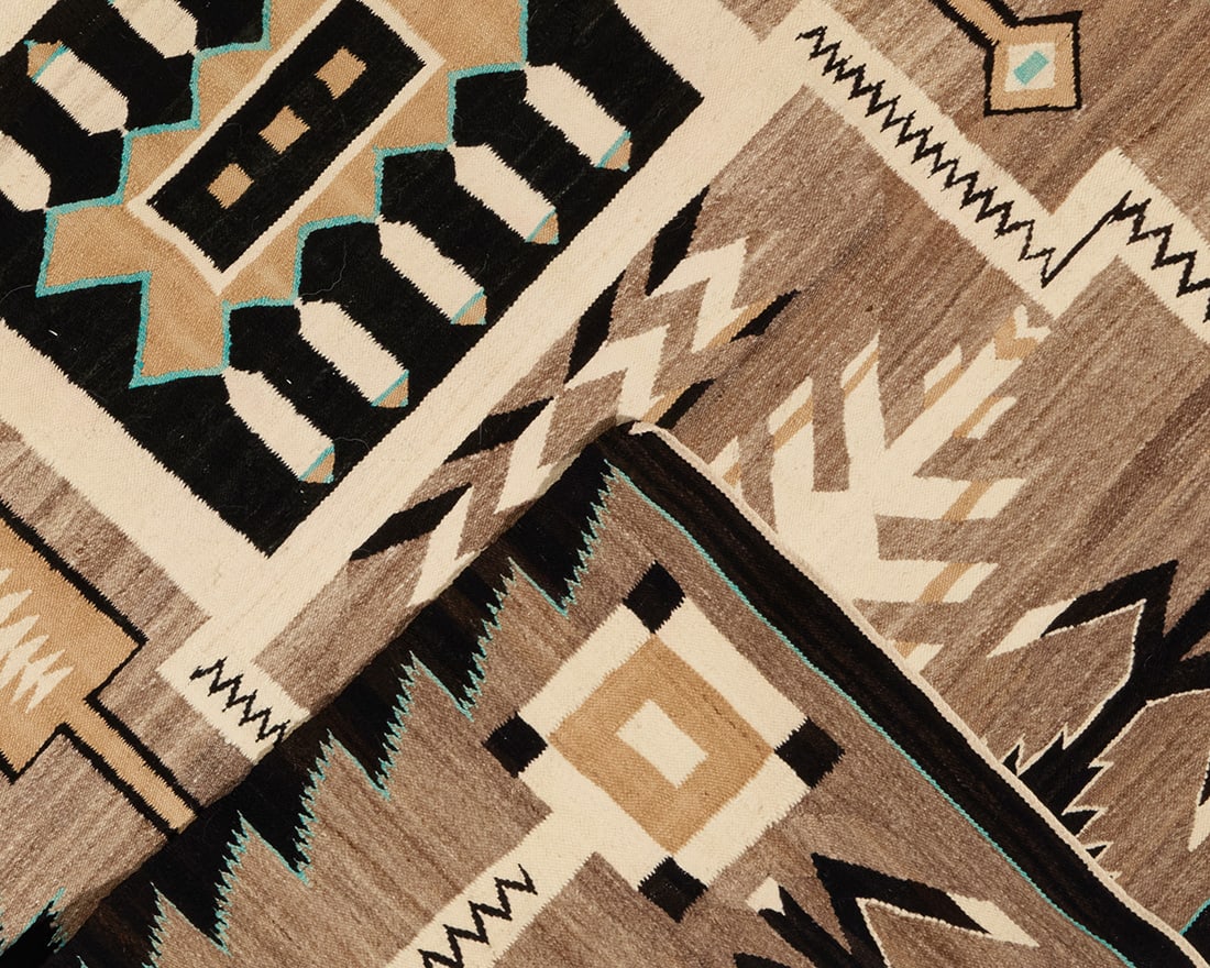 A Navajo storm pattern rug - 2
