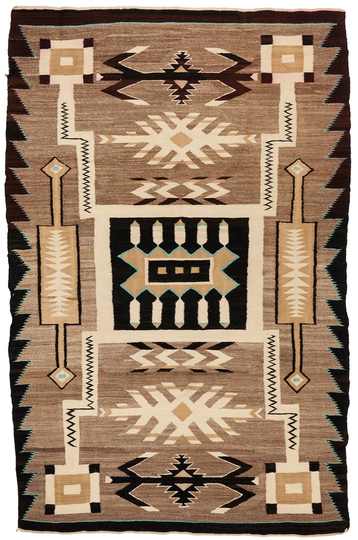 A Navajo storm pattern rug - 3