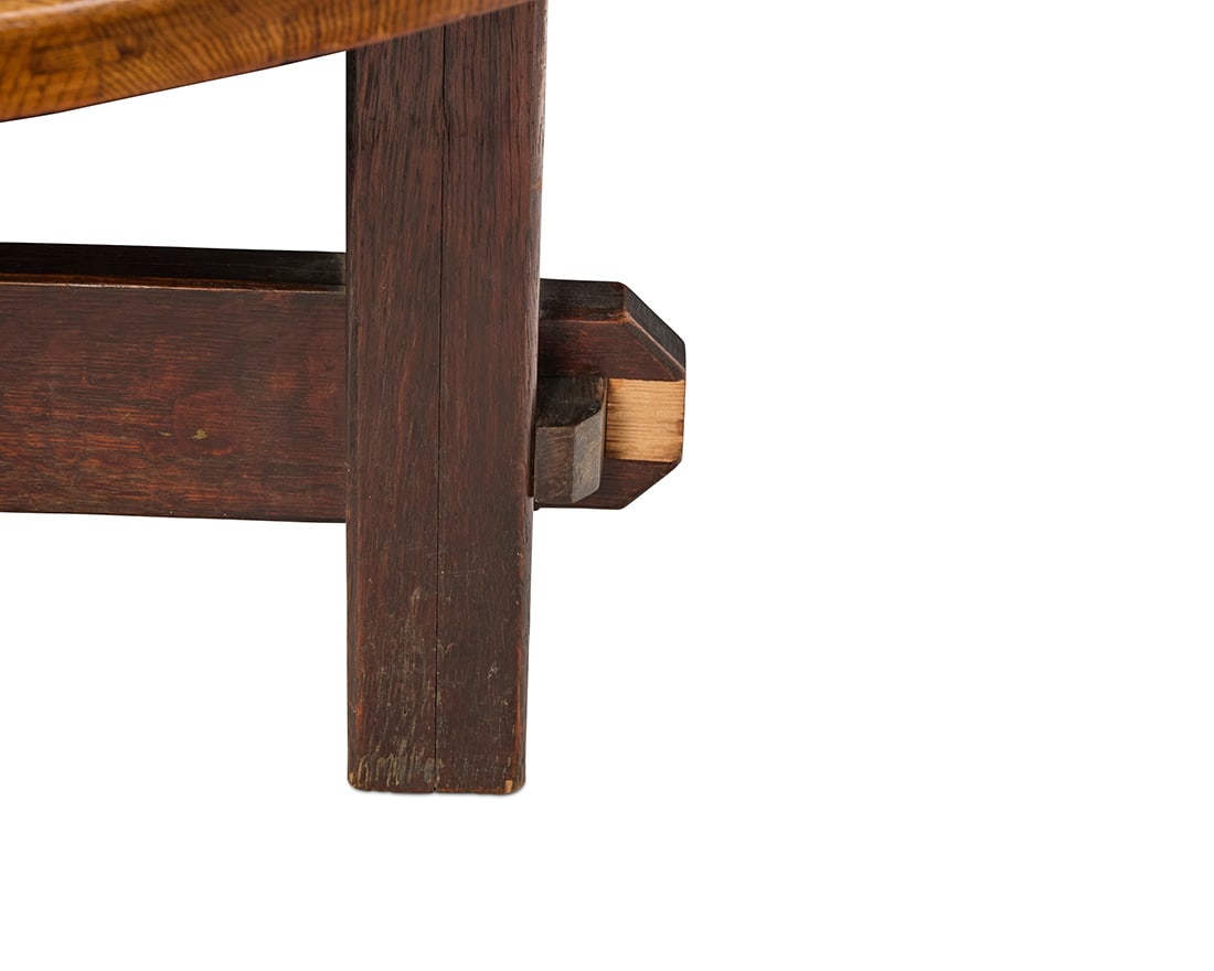 A large Charles Stickley oak dining table - 2