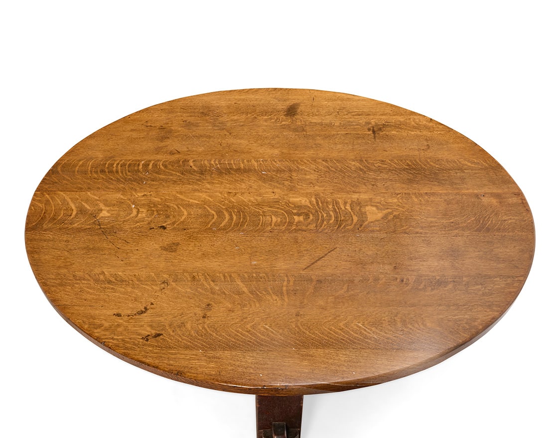 A large Charles Stickley oak dining table - 3
