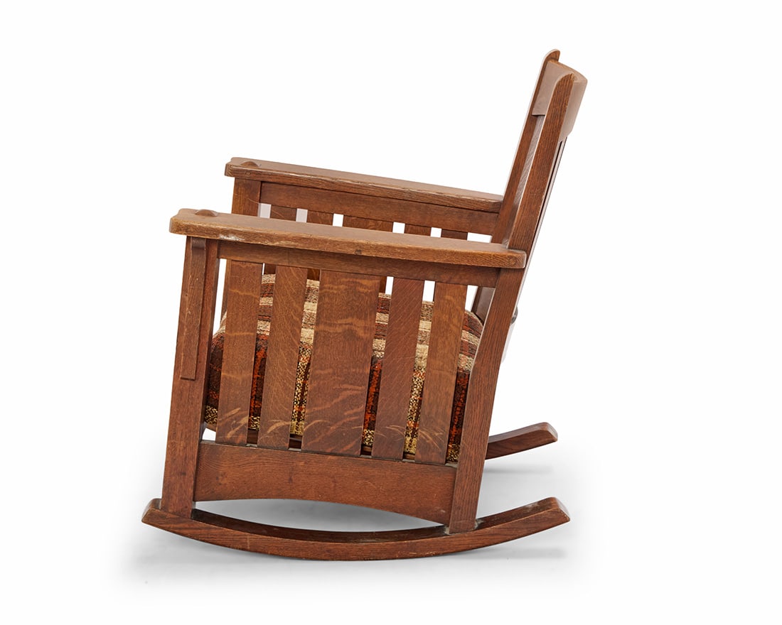 A Limbert oak rocking chair - 7
