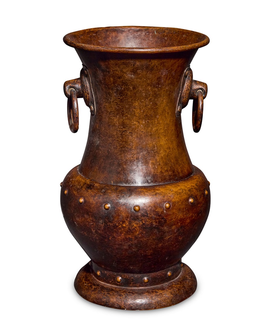 A Stickley Brothers hammered copper floor vase (1 of 5)