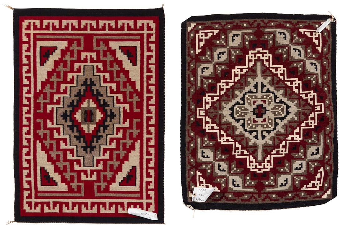Two small Navajo Ganado textiles - 4