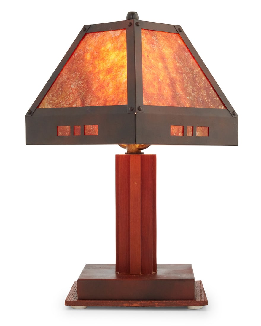 An Arts & Crafts style mica and brass table lamp (1 of 6)