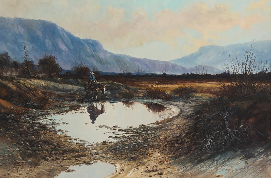 Jorge Tarallo Braun (b. 1951), Horse and rider: Jorge Tarallo Braun (b. 1951) Horse and rider Oil on canvas Signed lower left: Jorge/Tarallo/Braun 24" H x 36" W