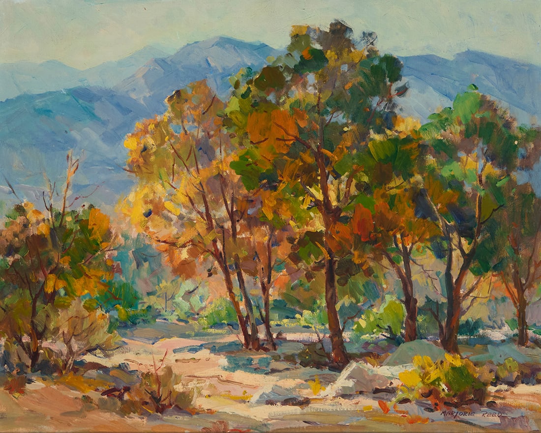 Marjorie Reed (1915-1996), Autumn landscape: Marjorie Reed (1915-1996) Autumn landscape Oil on canvas Signed lower right: Marjorie Reed 16" H x 20" W Provenance: Private estate, California