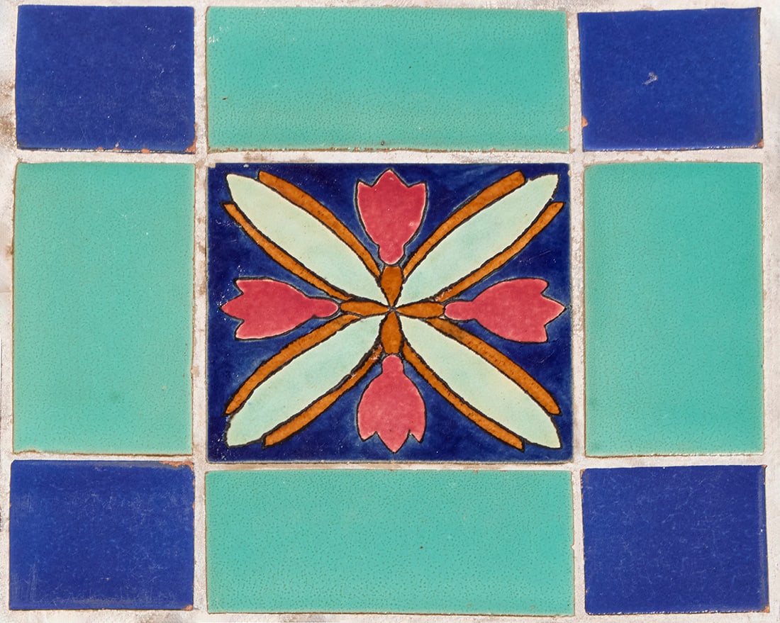 Three California tile top side tables - 4