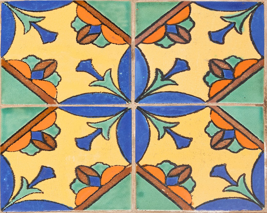 Three California tile top side tables - 8