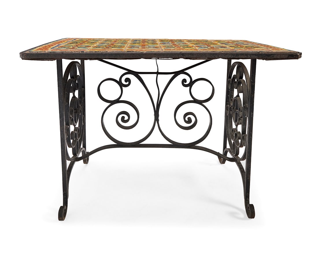A Spanish Revival tile top table - 4