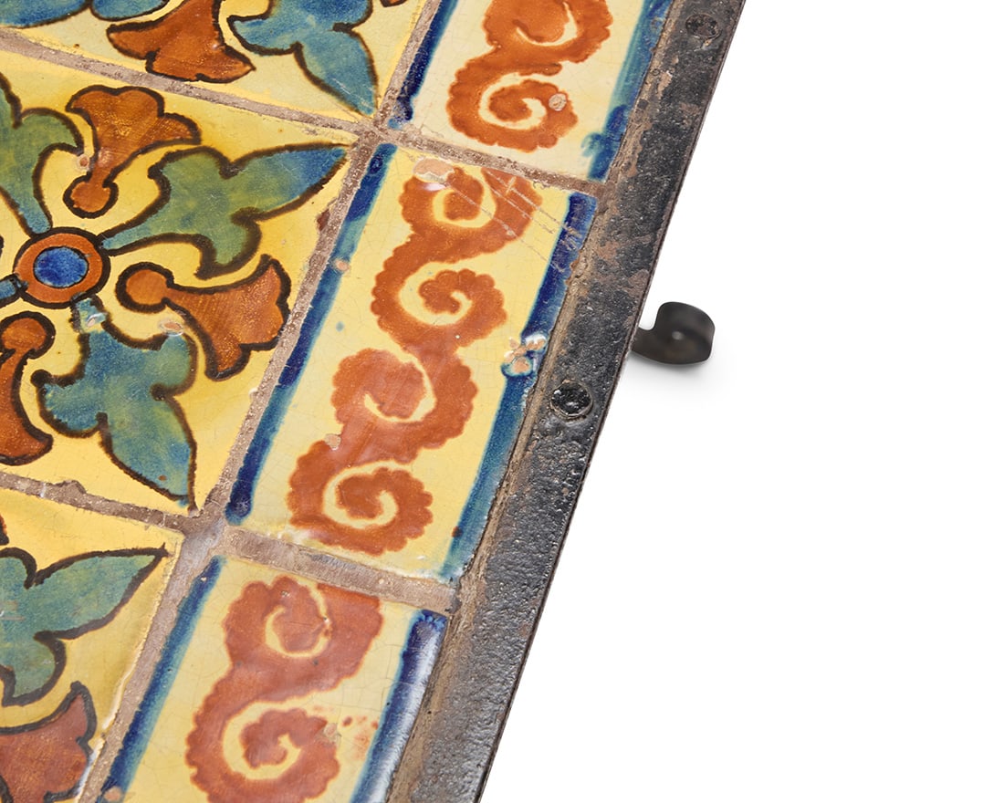 A Spanish Revival tile top table - 7
