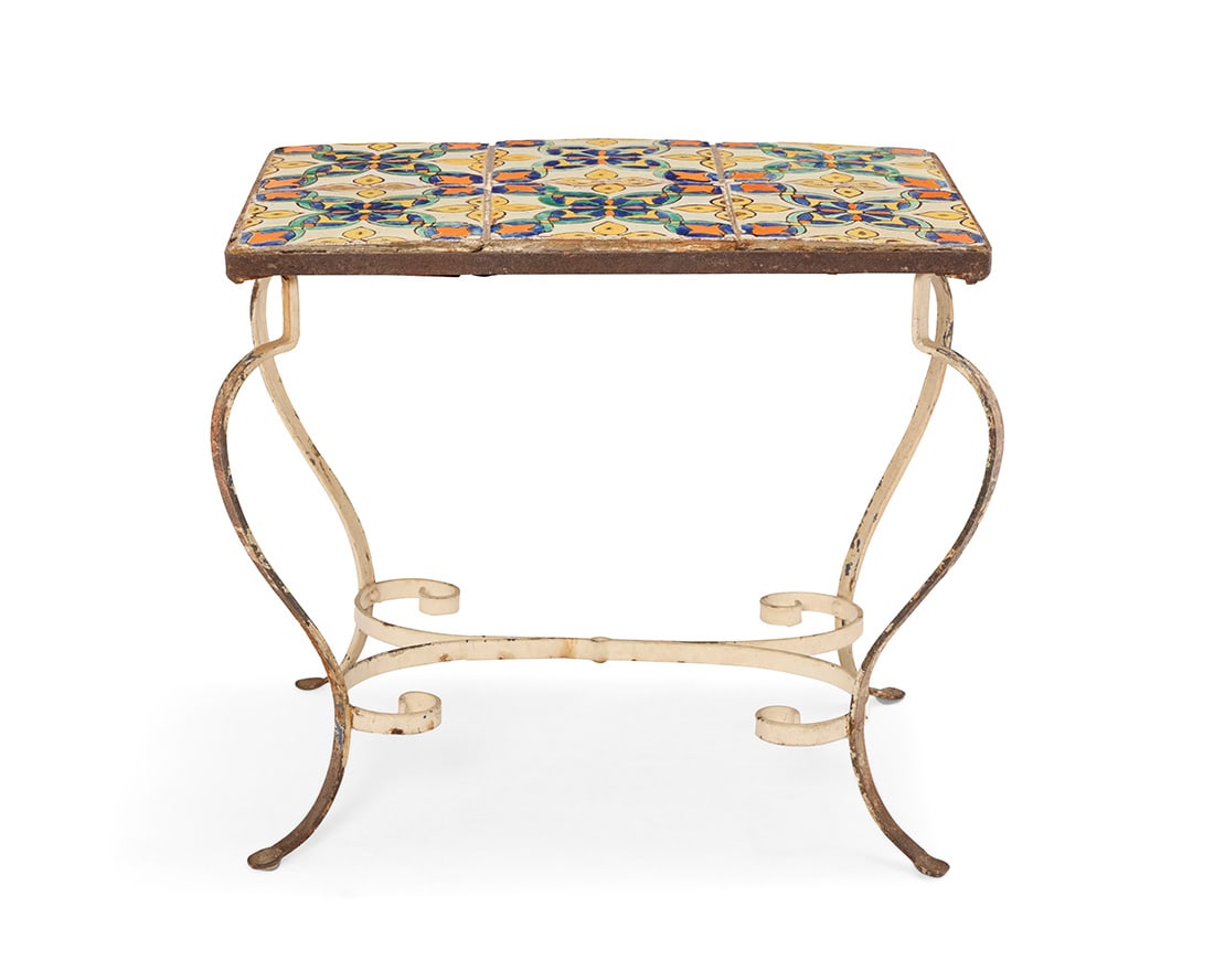 A Spanish Revival tile top table - 2