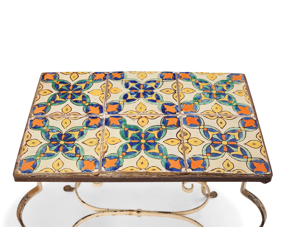 A Spanish Revival tile top table - 3