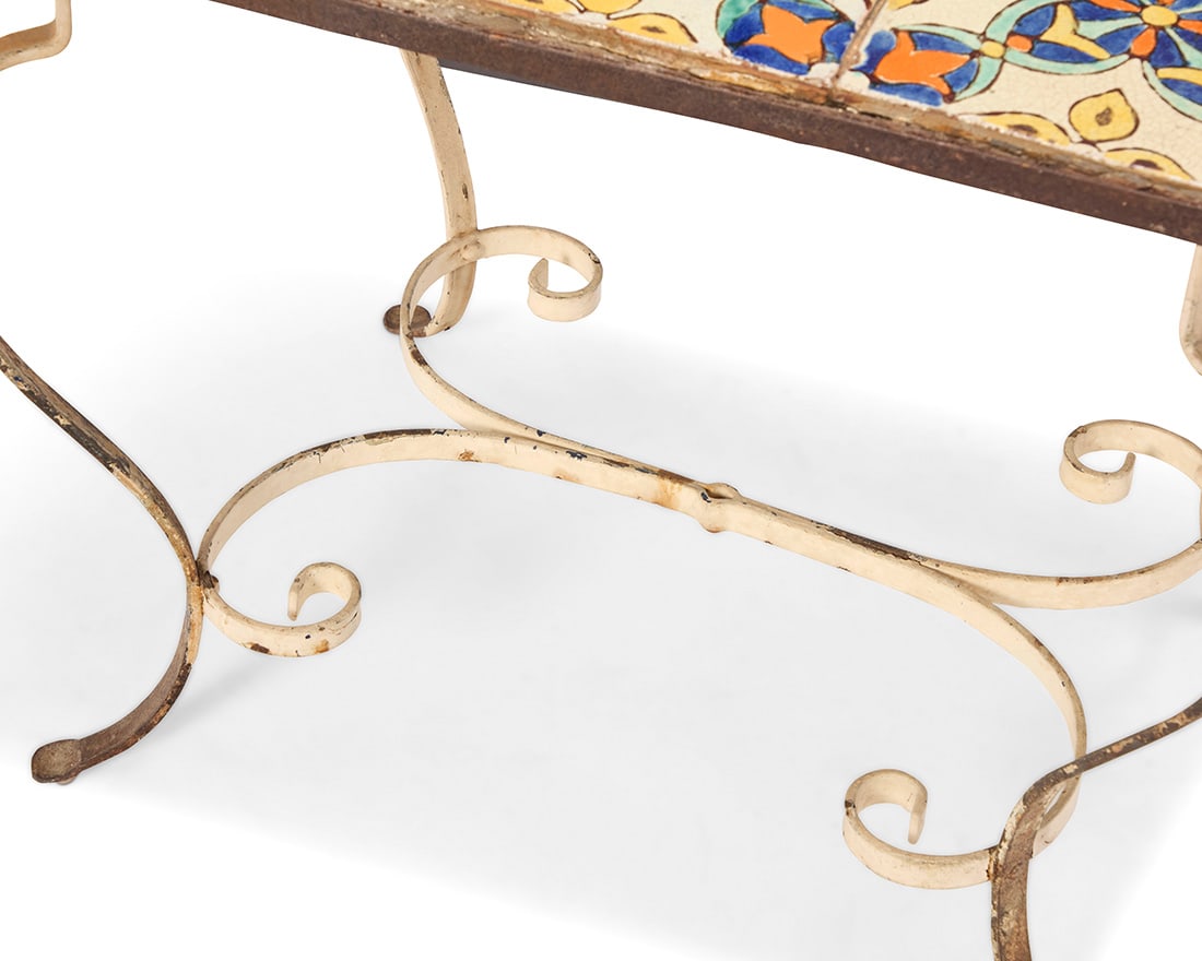 A Spanish Revival tile top table - 4
