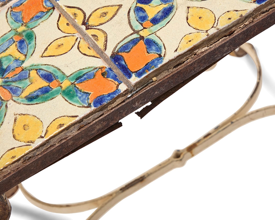 A Spanish Revival tile top table - 5