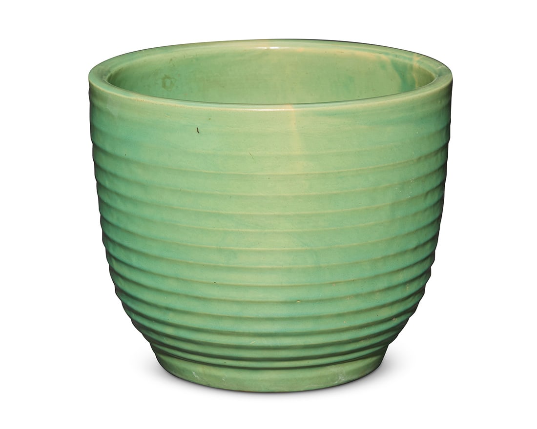 A Bauer green glazed pottery ringware planter - 3