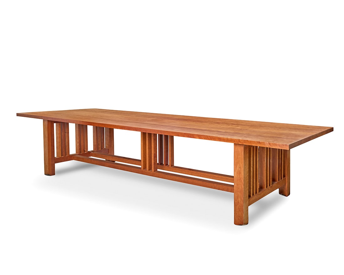 A large Arts & Crafts style cherrywood dining table (1 of 6)