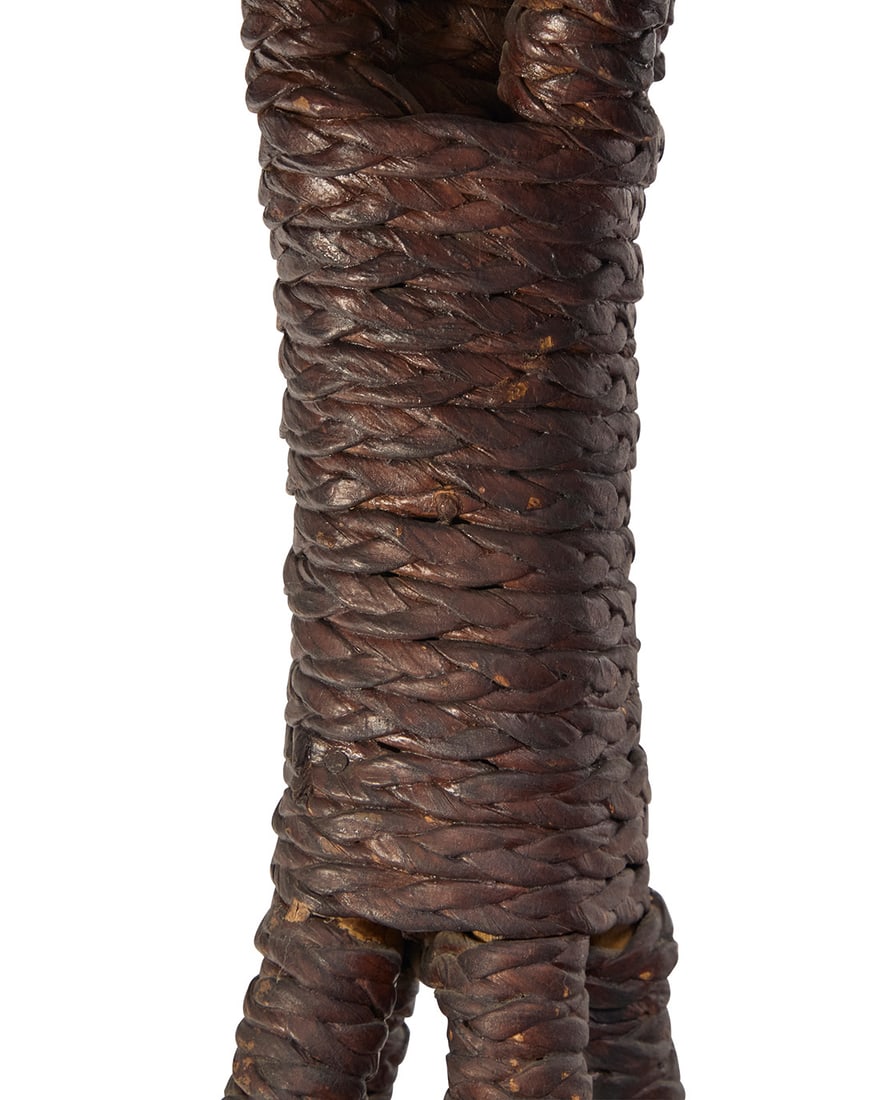 An American wicker and oak side table - 7