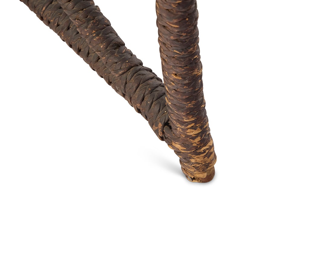 An American wicker and oak side table - 8