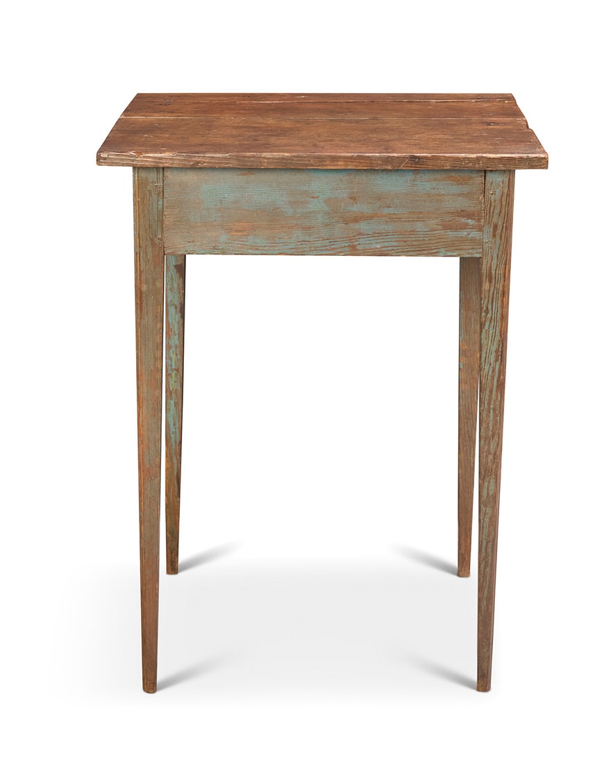 A rustic painted wood table - 2