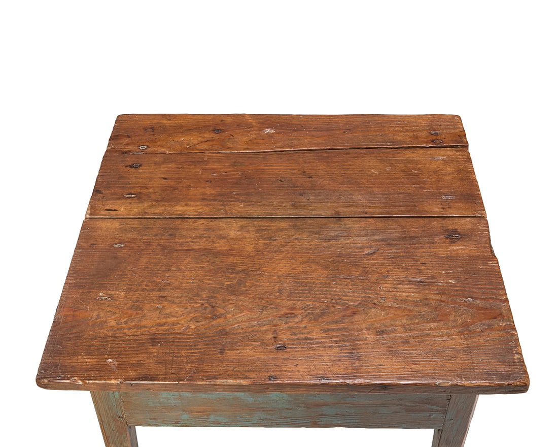 A rustic painted wood table - 3