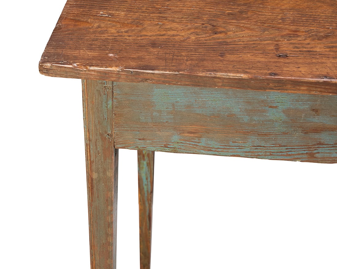 A rustic painted wood table - 4