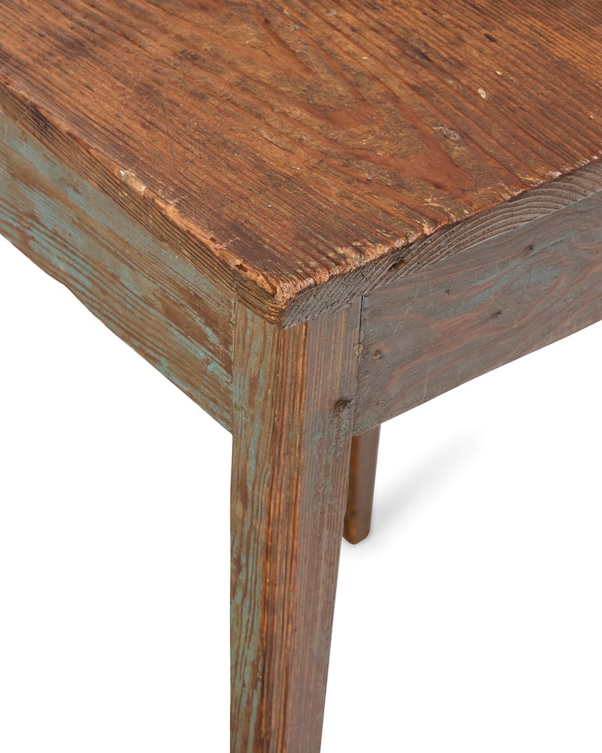 A rustic painted wood table - 5