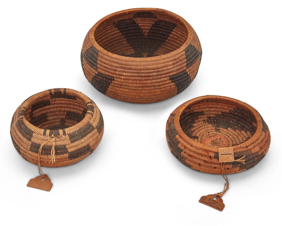 A group of diminutive Pomo baskets - 2