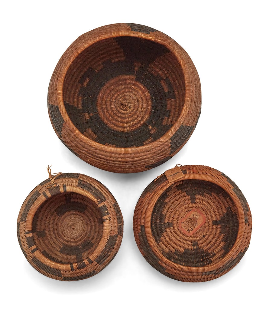 A group of diminutive Pomo baskets - 3