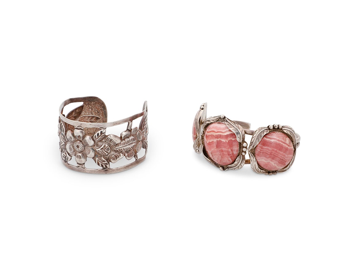 Two Southwest style silver cuff bracelets (1 of 5)