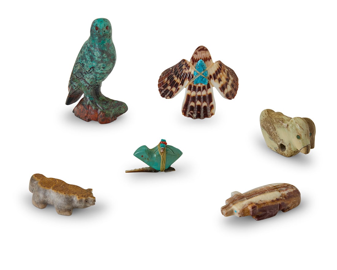 Six Zuni carved stone fetish animals (1 of 1)