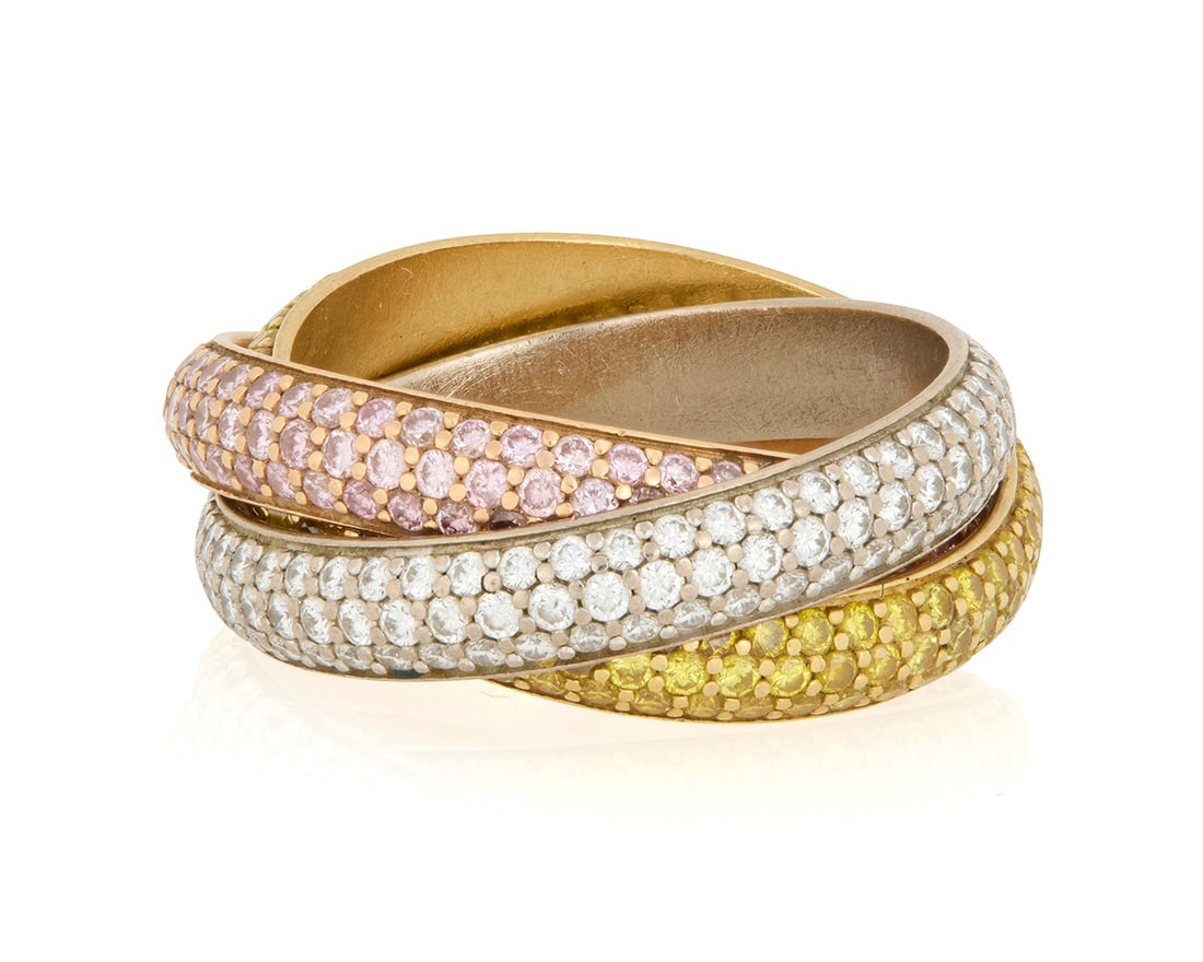 An 18K Tri-Color Gold, Colored Diamond and Diamond Ring (1 of 3)