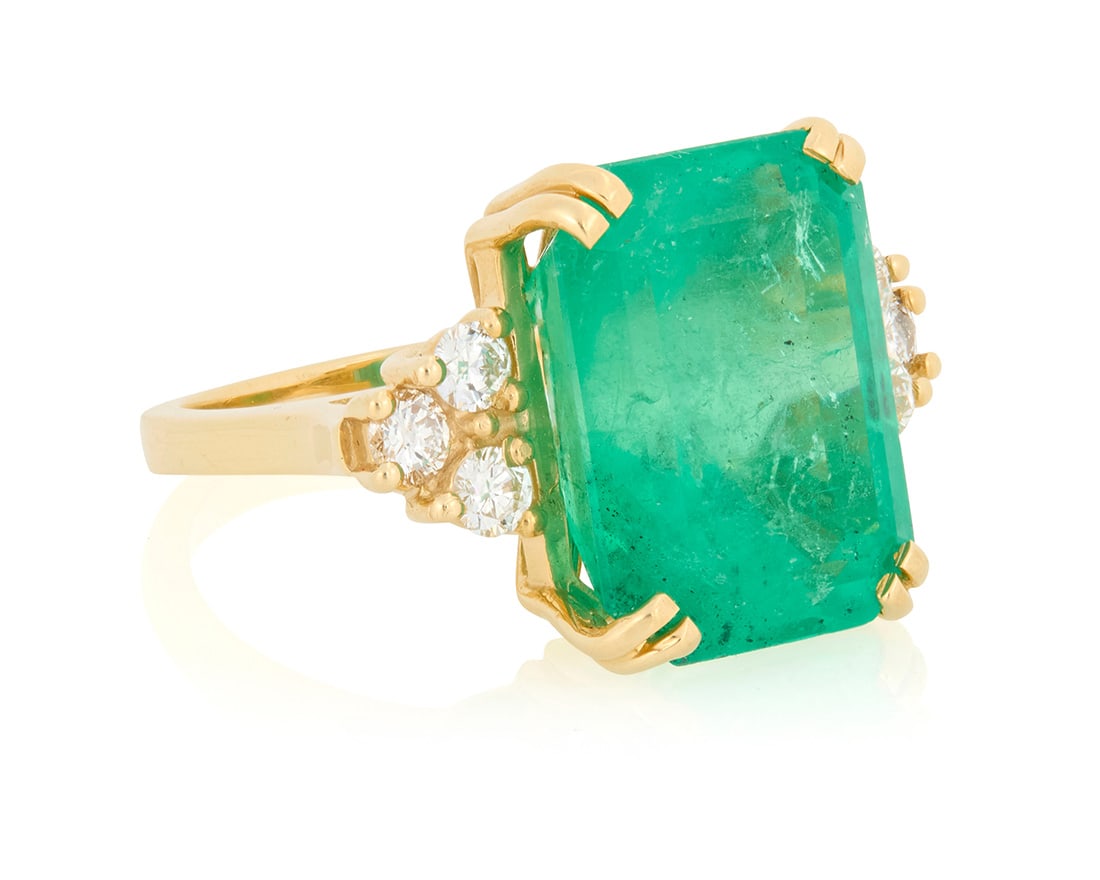 A 14K Gold, Emerald and Diamond Ring (1 of 5)