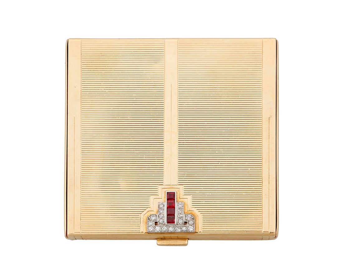 A 14K Gold and Diamond Compact (1 of 3)