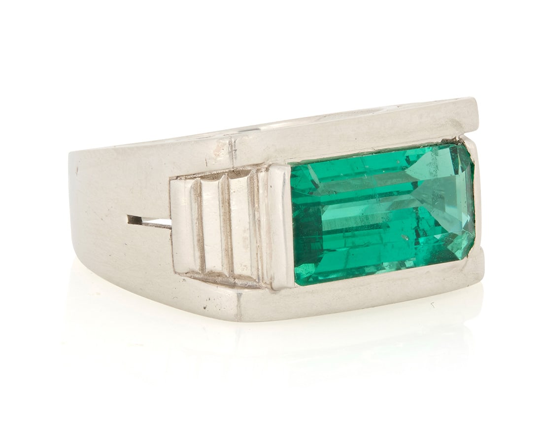 A Platinum and Emerald Ring (1 of 4)