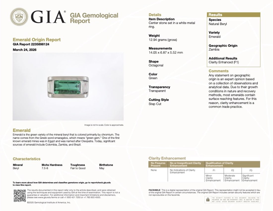 A Platinum and Emerald Ring - 4