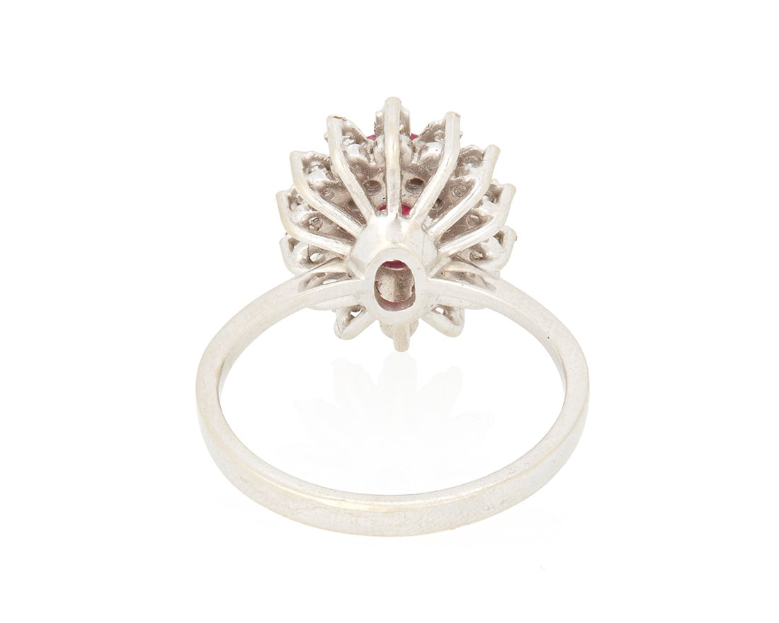 An 18K White Gold, Ruby and Diamond Ring - 2
