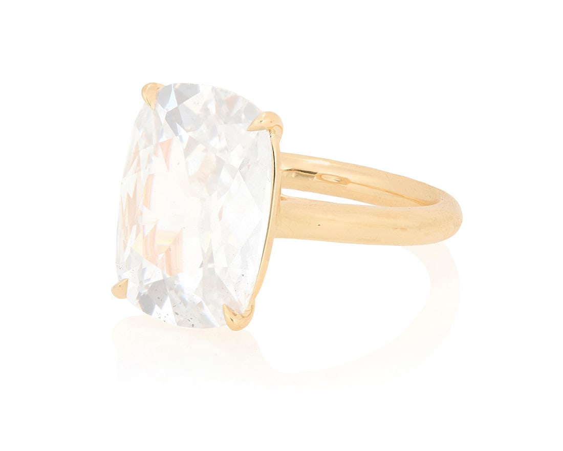 A 14K Gold and Diamond Ring: A 14K Gold and Diamond Ring Featuring an old mine brilliant-cut diamond weighing 6.55 carats set in a four prong mount Size: 7 5.6 grams gross Accompanied by a GIA Report numbered #7511631072,