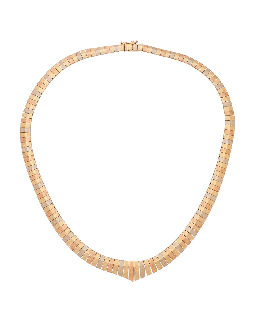 A 14K Tri-Color Gold Fringe Necklace (1 of 3)