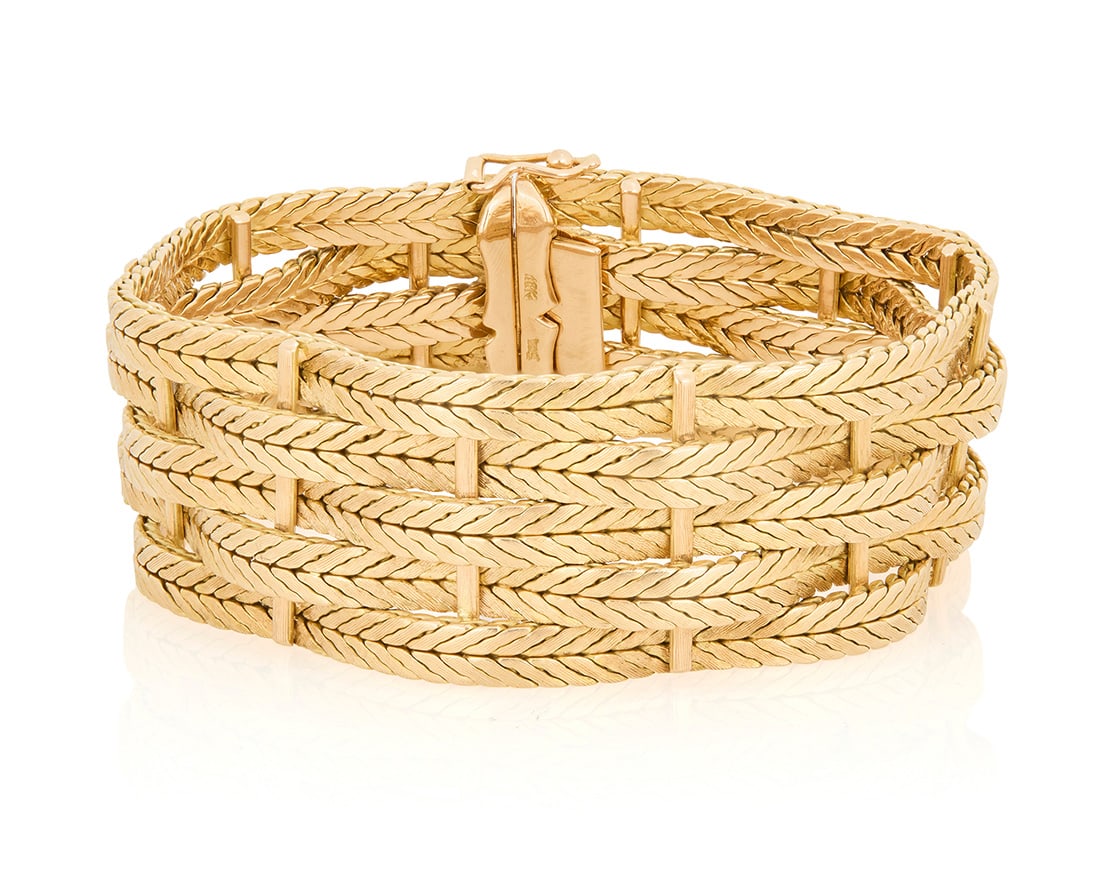 An 18K Gold Woven Bracelet (1 of 3)
